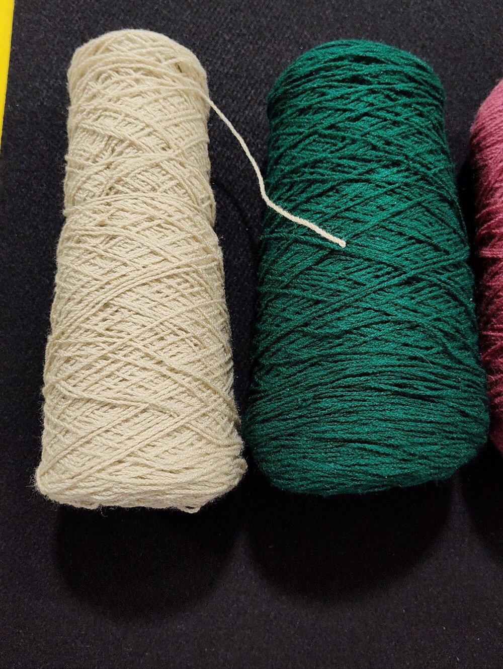 7 yarn cones lot - Multi-color - Tan, Green, Rose, Brown, Light Blue, Red, Mint - Picture 2 of 5
